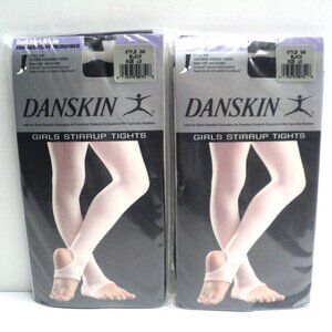 Danskin Girl's Stirrup Tights Sz L Style# 249 Black Dance, Cheer Lot of 2 NEW